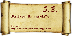 Striker Barnabás névjegykártya